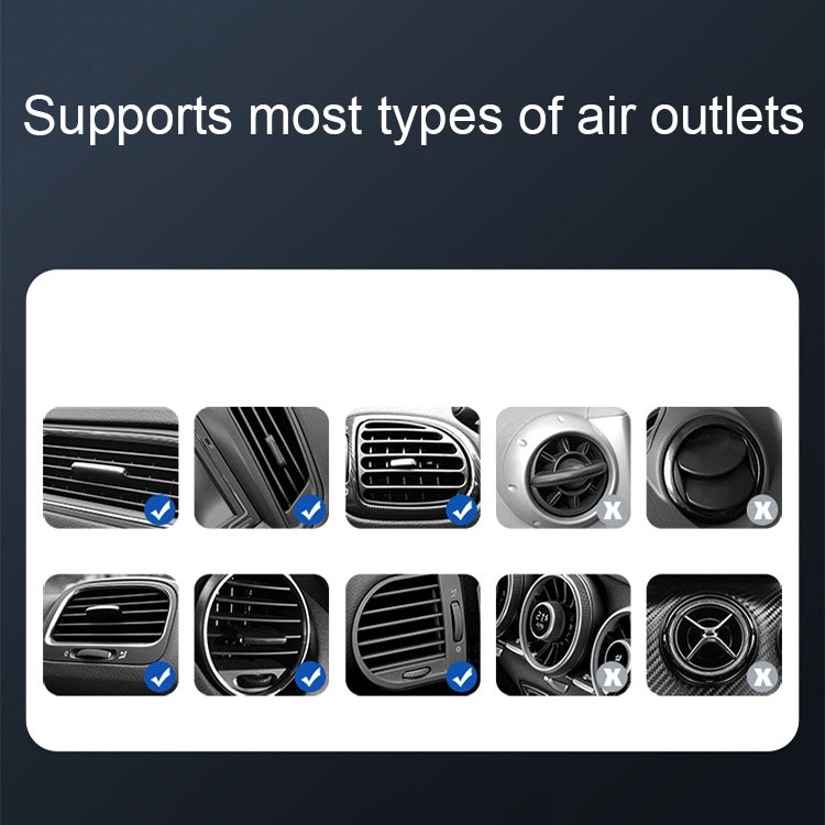 720 Degree Rotating Air Outlet Car Phone Holder Universal Magnetic Navigation Bracket(Silver) - Car Holders by PMC TechLife | Online Shopping South Africa | PMC TechLife | Buy Now Pay Later Mobicred