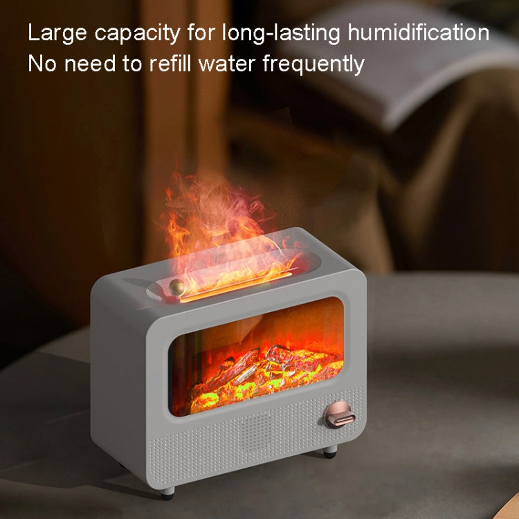 USB White Noise Simulation Flame Fire Furnace Aromatherapy Machine Indoor Large Spray Measurement Humidifier(Black) - free shipping - PMC TechLife - Order now!