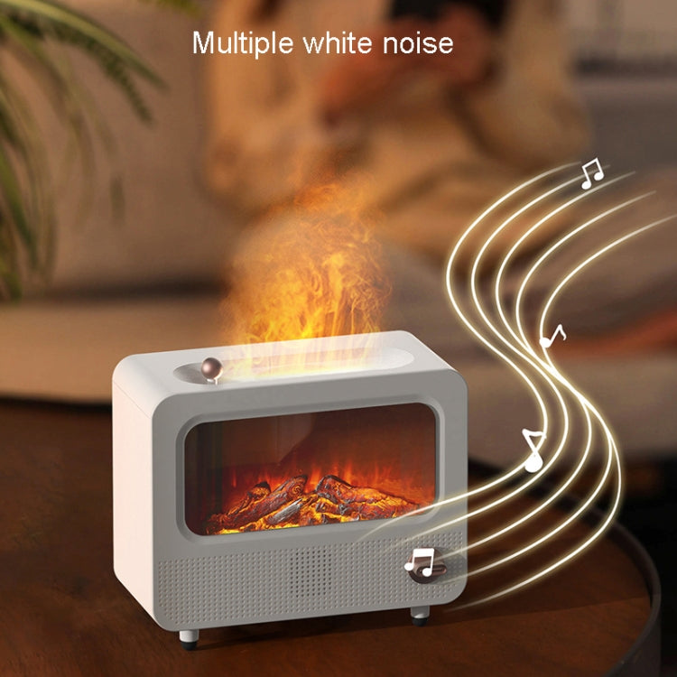 USB White Noise Simulation Flame Fire Furnace Aromatherapy Machine Indoor Large Spray Measurement Humidifier(White) - free shipping - PMC TechLife - Order now!