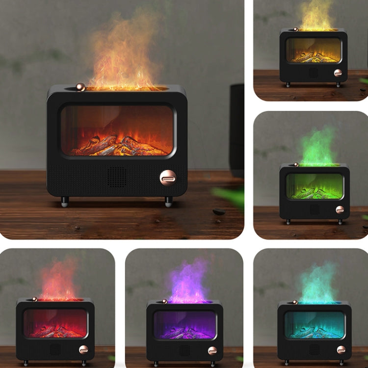 USB White Noise Simulation Flame Fire Furnace Aromatherapy Machine Indoor Large Spray Measurement Humidifier(White) - free shipping - PMC TechLife - Order now!