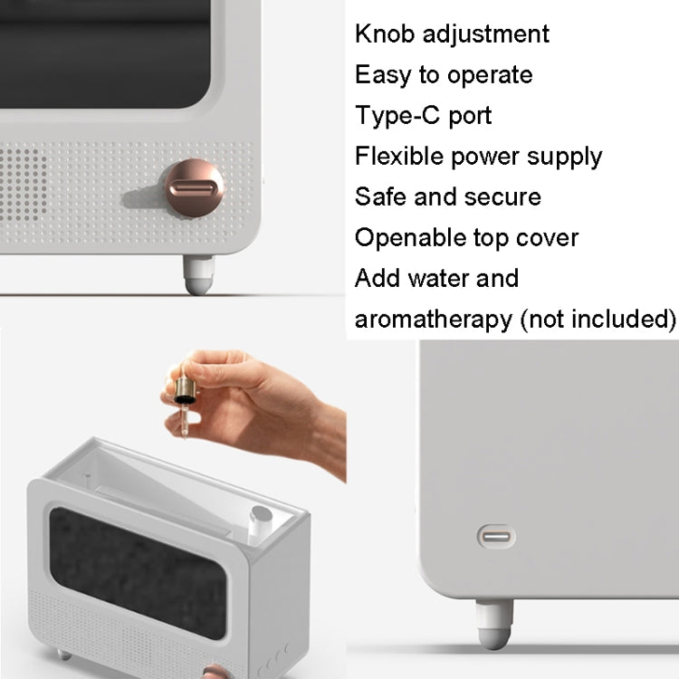 USB White Noise Simulation Flame Fire Furnace Aromatherapy Machine Indoor Large Spray Measurement Humidifier(White) - free shipping - PMC TechLife - Order now!