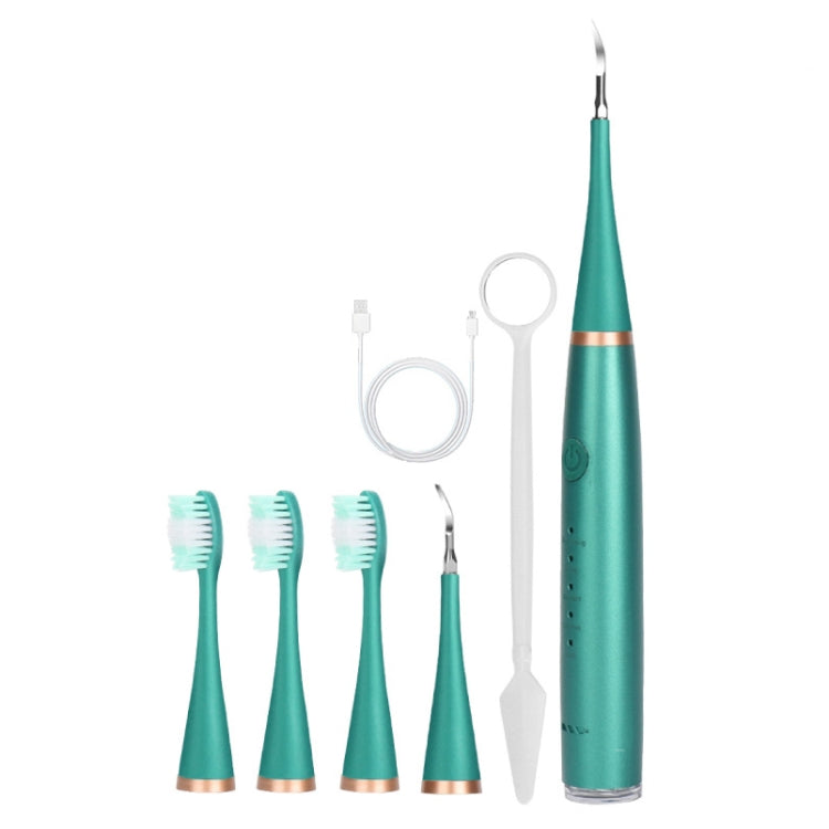 6 In 1 Electric Dental Scaler Calculus Removal Teeth Cleaning Set, Color: Green Exclusive - Oral Irrigators by PMC TechLife | Online Shopping South Africa | PMC TechLife | Buy Now Pay Later Mobicred