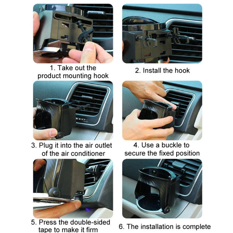 Car Water Cup Holder Multi-function Air Outlet Mobile Phone Holder Ashtray(Carbon Fiber Silver Edge) - Stowing Tidying by PMC TechLife | Online Shopping South Africa | PMC TechLife | Buy Now Pay Later Mobicred