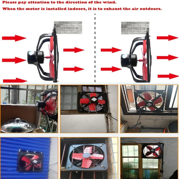 12 -inch Dual Grilles Kitchen Exhaust Fan Wall Window Fan High Power Industrial Extractor Fume Space Extractor Hood,CN Plug - free shipping - PMC TechLife - Order now!