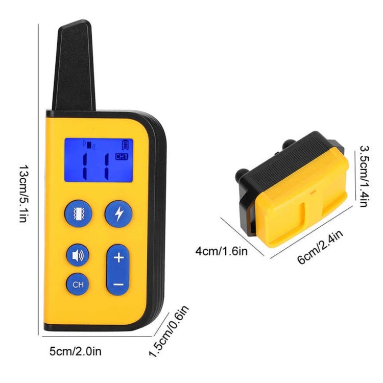 800m Remote Control Dog Trainer Stop Barker Electrical Shock Vibration Pet Collar(Khaki) - Training Aids by PMC TechLife | Online Shopping South Africa | PMC TechLife | Buy Now Pay Later Mobicred