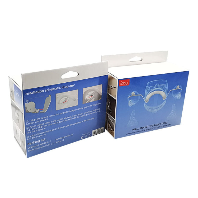 iplay Universal VR Wall-mounted Storage Bracket  For Oculus Quest 3/2 Pico 4/3 PS5 VR(White) - free shipping - PMC TechLife - Order now!