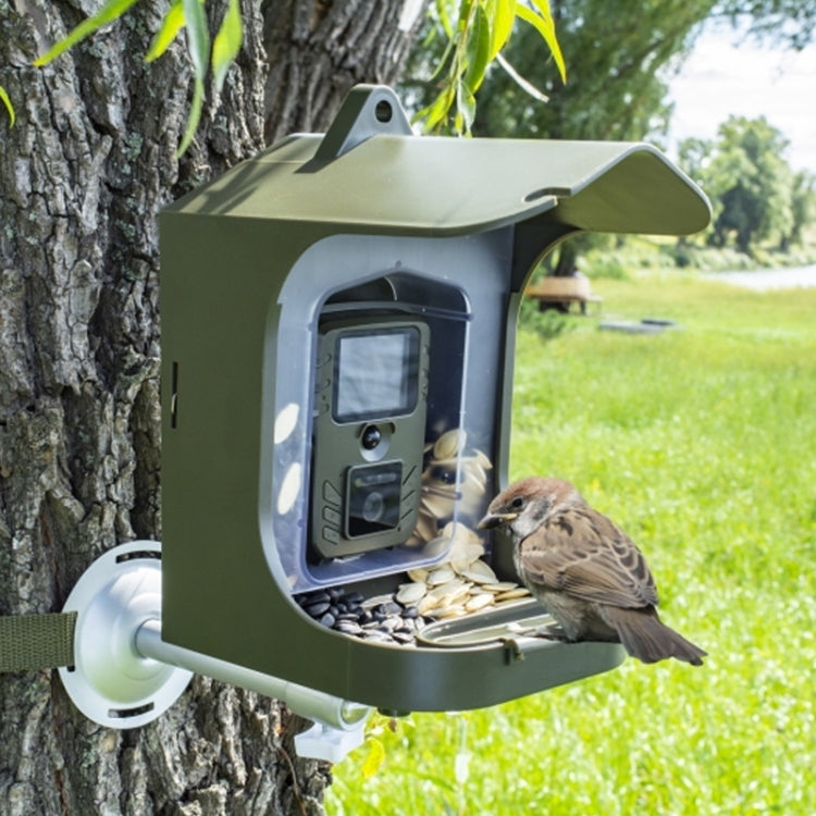 BC303 Bird Feeder Outdoor Trail Camera Bird Watching Camera With Motion Sensor(Army Green) - Hunting Cameras by PMC TechLife | Online Shopping South Africa | PMC TechLife