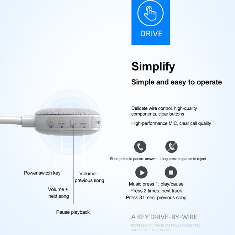 ROCKMIA  EBS-906 Neckband Bluetooth Speaker Waterproof Music Player Built-in Microphone(Grey) - free shipping - PMC Jewellery - Order now!