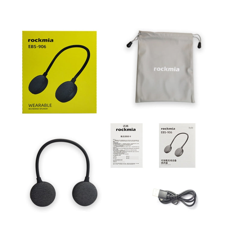 ROCKMIA  EBS-906 Neckband Bluetooth Speaker Waterproof Music Player Built-in Microphone(Grey) - free shipping - PMC Jewellery - Order now!