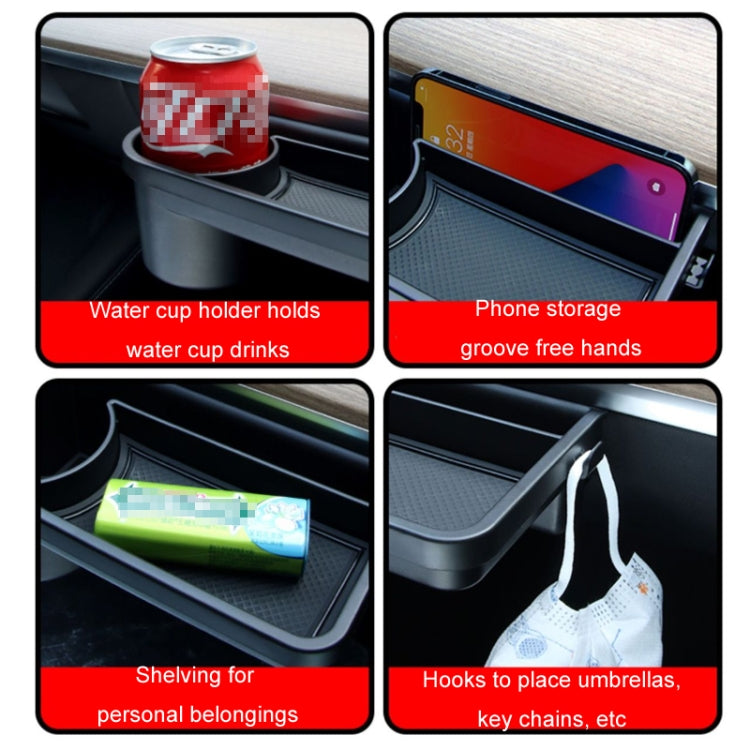 For Tesla Model 3/Y Front Passenger Glove Box Water Cup Holder Storage Box(Black) - Stowing Tidying by PMC TechLife | Online Shopping South Africa | PMC TechLife | Buy Now Pay Later Mobicred