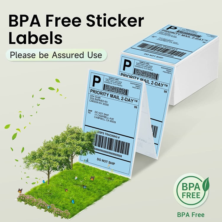 500sheets 4��6 Inch Stickers Thermal Label Paper For Phomemo PM-246S / PM-241BT / D520BT, Style: Folding White - Printing Paper by PMC TechLife | Online Shopping South Africa | PMC TechLife | Buy Now Pay Later Mobicred