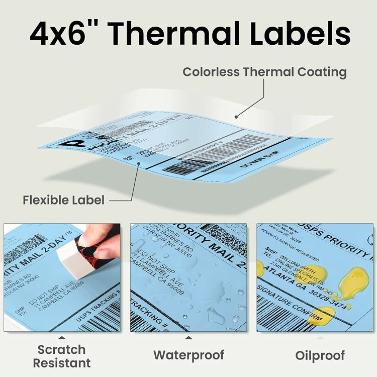 500sheets 4��6 Inch Stickers Thermal Label Paper For Phomemo PM-246S / PM-241BT / D520BT, Style: Roll Paper White - Printer Accessories by PMC TechLife | Online Shopping South Africa | PMC TechLife | Buy Now Pay Later Mobicred