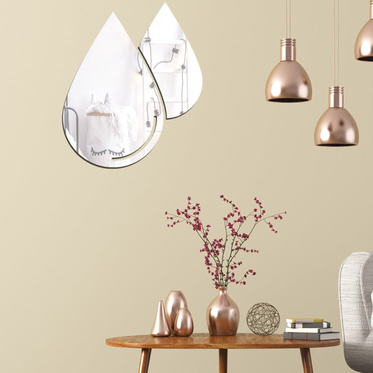 2pcs /Set Acrylic Water Drops Mirror Stereo Wall Stickers Living Room Bedroom Decorative Stickers Soft Mirror(Black) - Decorative Mirrors by PMC TechLife | Online Shopping South Africa | PMC TechLife