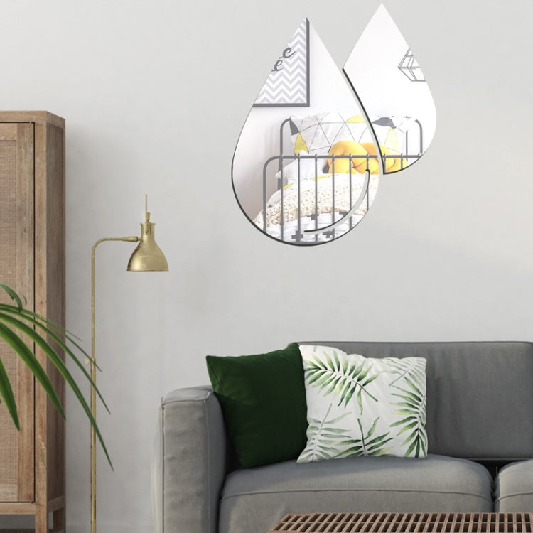 2pcs /Set Acrylic Water Drops Mirror Stereo Wall Stickers Living Room Bedroom Decorative Stickers Soft Mirror(Black) - Decorative Mirrors by PMC TechLife | Online Shopping South Africa | PMC TechLife