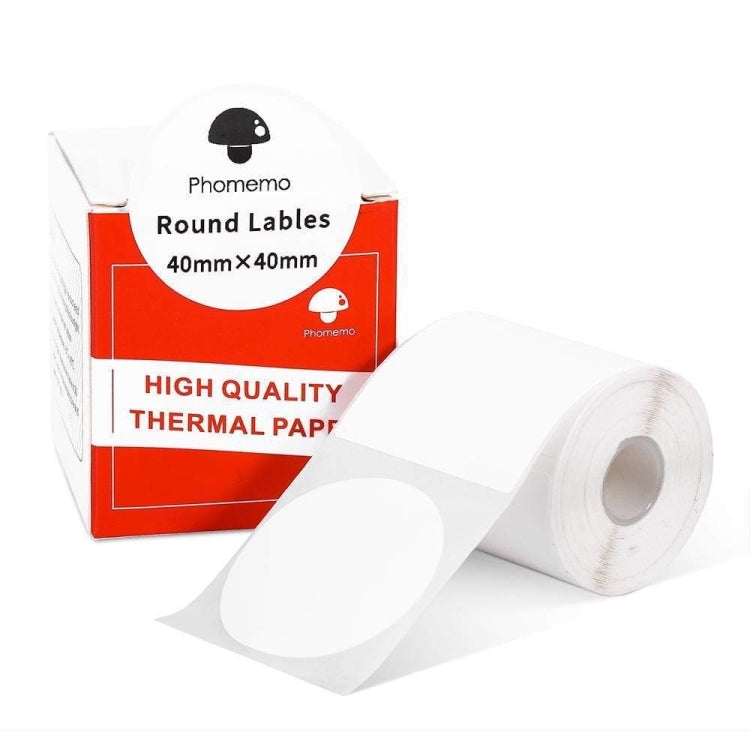 For Phomemo M110 / M200 180pcs /Roll 40x40mm Round Self-Adhesive Thermal Labels - Printer Accessories by Phomemo | Online Shopping South Africa | PMC TechLife