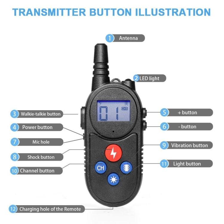 1000m Remote Control Intercom Dog Trainer Electric Shock Vibration Stop Barker(Yellow) - free shipping - PMC TechLife - Order now!