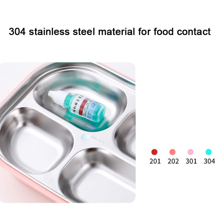 304 Stainless Steel Lunch Box Leakproof Insulated Student Dormitory Bento Box, Spec: 4 Grid Pink - Cutlery Sets by PMC TechLife | Online Shopping South Africa | PMC TechLife