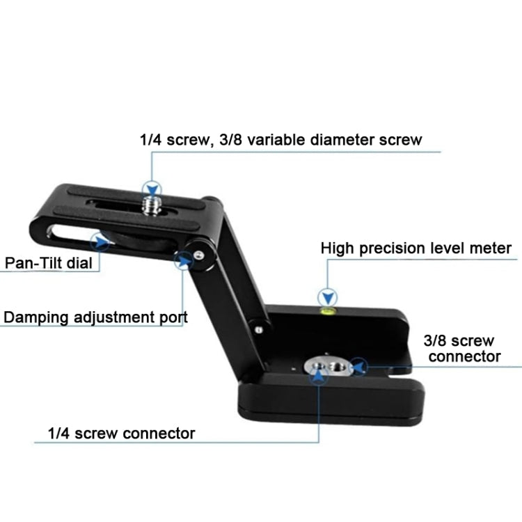 Folding Z Type Tilt Pan Tripod Head Ball Head Quick Release Plate Stand for DSLR Camera - Tripod Heads by PMC TechLife | Online Shopping South Africa | PMC TechLife | Buy Now Pay Later Mobicred