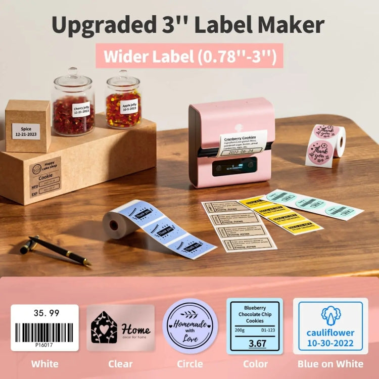 Phomemo M221 Thermal Wireless Label Printer Barcode Bluetooth Label Maker(Pink) - free shipping - PMC TechLife - Order now!