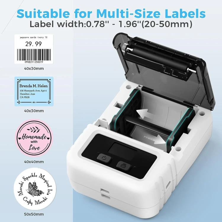 Phomemo M120 Label Maker Barcode Printer Bluetooth Thermal Label Machine(White) - free shipping - PMC TechLife - Order now!