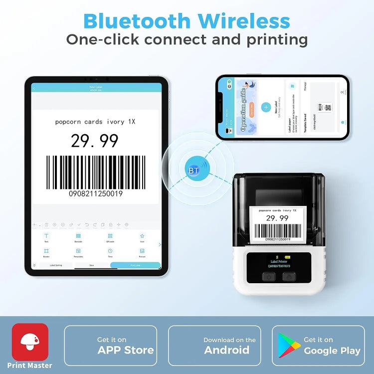 Phomemo M120 Label Maker Barcode Printer Bluetooth Thermal Label Machine(White) - free shipping - PMC TechLife - Order now!