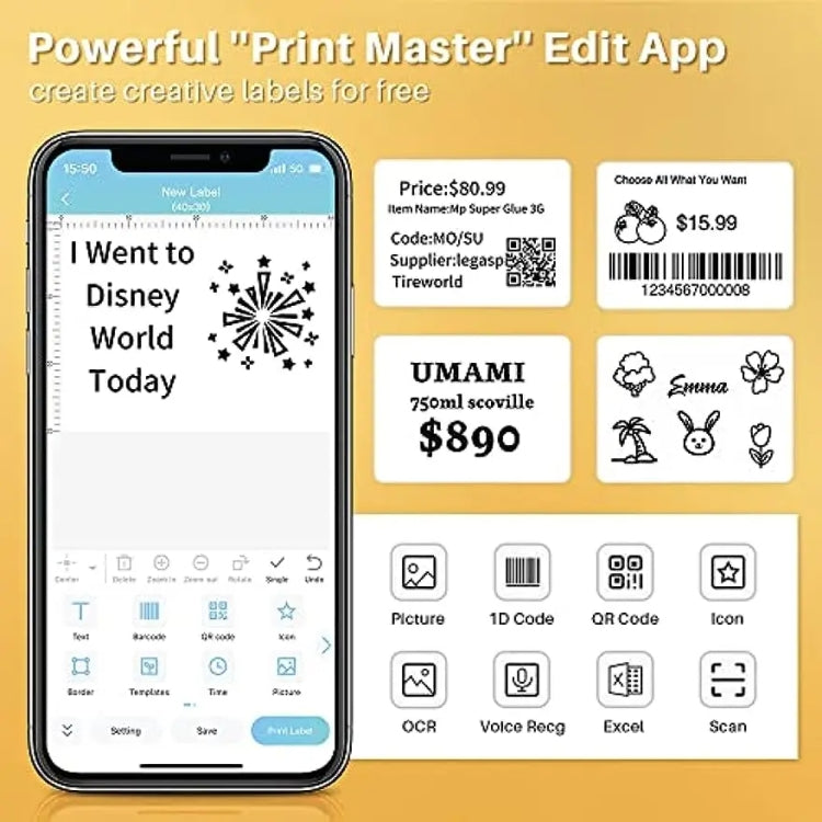 Phomemo M120 Label Maker Barcode Printer Bluetooth Thermal Label Machine(Black) - free shipping - PMC TechLife - Order now!