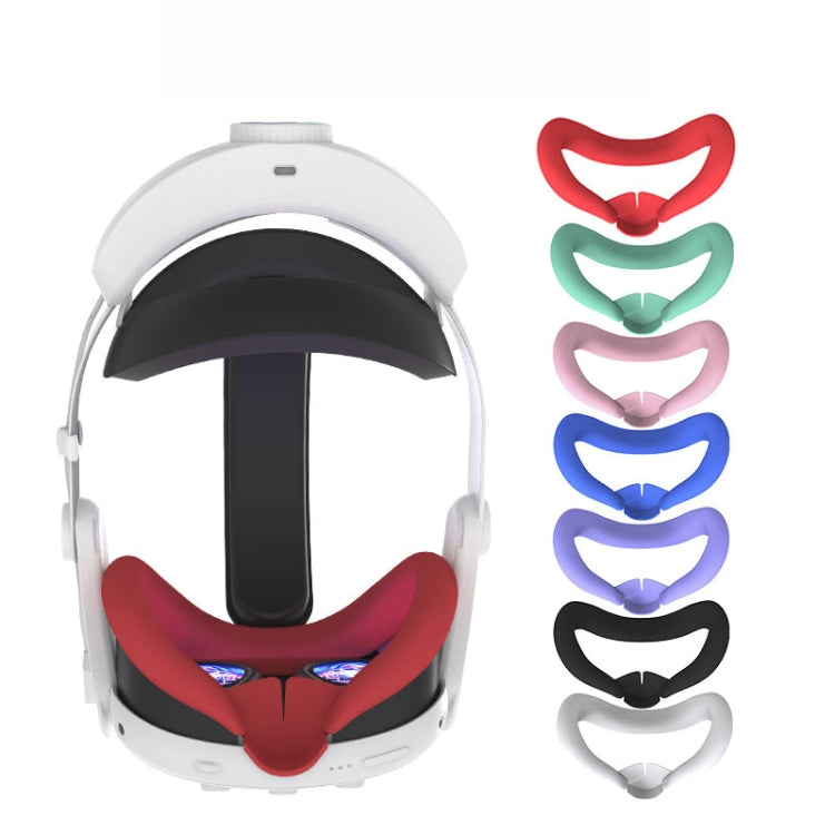 For Meta Quest 3 Silicone Face Cover Eye Mask with Nose Pad(Red) - VR Accessories by PMC TechLife | Online Shopping South Africa | PMC TechLife