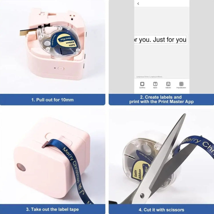 For Phomemo P12 / P12 Pro 12mm x 2m Thermal Transfer Label Ribbon(Gold Word On White) - Printer Accessories by PMC TechLife | Online Shopping South Africa | PMC TechLife | Buy Now Pay Later Mobicred