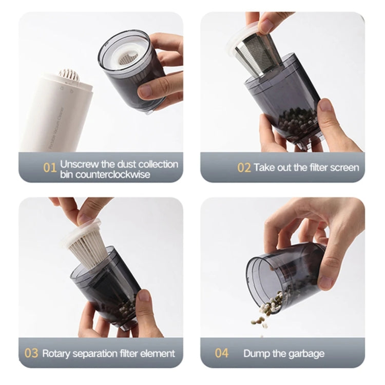 Mini Portable Detachable Wireless Handheld Powerful Car Vacuum Cleaner, Style: Plastic Filter (White) - Vacuum Cleaner by PMC TechLife | Online Shopping South Africa | PMC TechLife | Buy Now Pay Later Mobicred