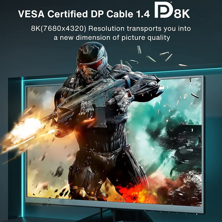 1.5m DP Cable 8K Computer Monitor Connection Cable 30AWG OD6.3MM With Nylon Mesh(Black Version 2.1) -  by PMC TechLife | Online Shopping South Africa | PMC TechLife | Buy Now Pay Later Mobicred