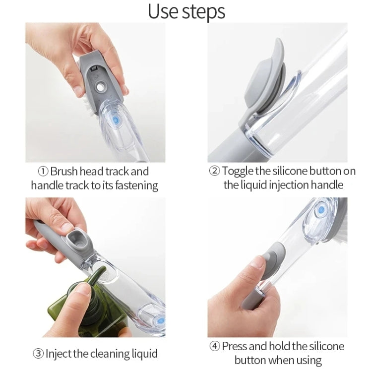 Kitchen Long Handle Automatic Liquid Filling Non-Stick Pan Scrubber Brush Cleaning Brush, Style: Brush - free shipping - PMc TechLife - Order now!