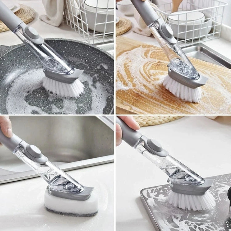 Kitchen Long Handle Automatic Liquid Filling Non-Stick Pan Scrubber Brush Cleaning Brush, Style: Brush - free shipping - PMc TechLife - Order now!