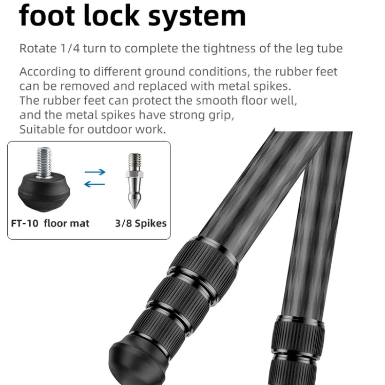 BEXIN RC254+LH-28 Carbon Fiber Portable Folding Tripod SLR Camera Low Gravity Center Gimbal Photography Bracket - free shipping - PMC TechLife - Order now!