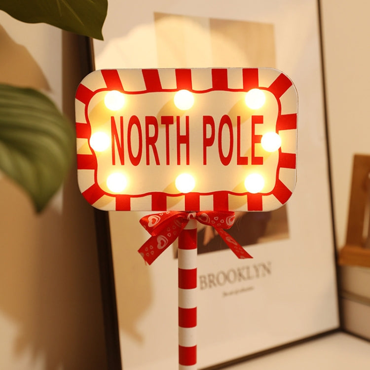 Christmas Street Sign STOP Decorative Lights Wooden Window Atmosphere LED Lights, Style:  NORTH POLE - Christmas Decoration Lamps by PMc TechLife | Online Shopping South Africa | PMc TechLife | Buy Now Pay Later Mobicred