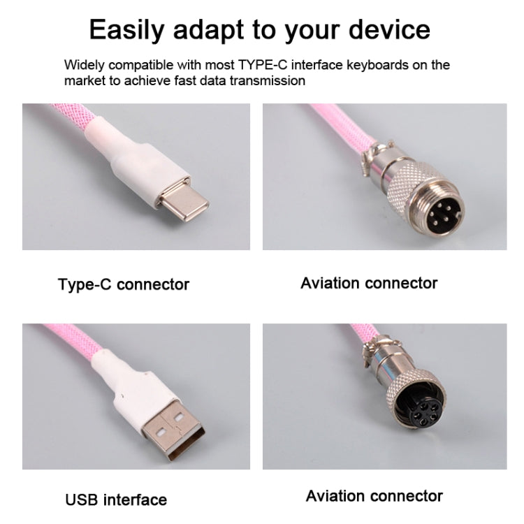 USB-C/Type-C  Mechanical Keyboard Wire Computer Aviation Connector,Cable Length: 3m(White) - Other by PMC TechLife | Online Shopping South Africa | PMC TechLife | Buy Now Pay Later Mobicred