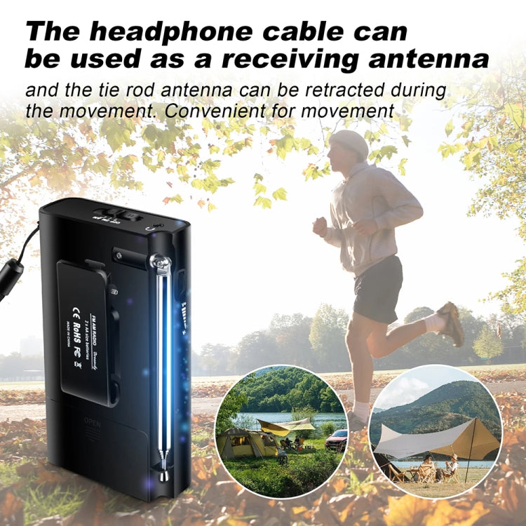 J-180 Portable Pointer FM/AM Two-Band Radios With Carrying Clip, Style: Regular Version(Black) - Radio Player by PMC TechLife | Online Shopping South Africa | PMC TechLife