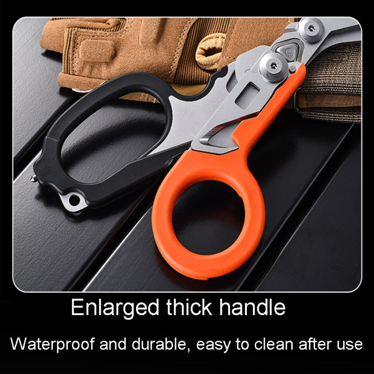 Multifunctional Outdoor First Aid Equipment Foldable Gadget Scissors(Black And Orange) - Emergency Tools by PMC TechLife | Online Shopping South Africa | PMC TechLife