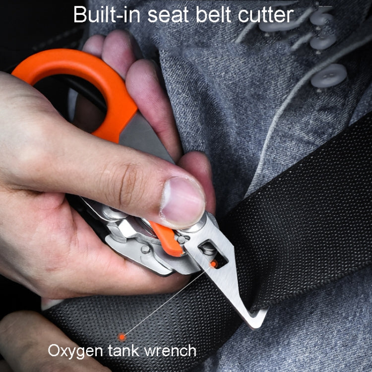 Multifunctional Outdoor First Aid Equipment Foldable Gadget Scissors(Black And Orange) - Emergency Tools by PMC TechLife | Online Shopping South Africa | PMC TechLife