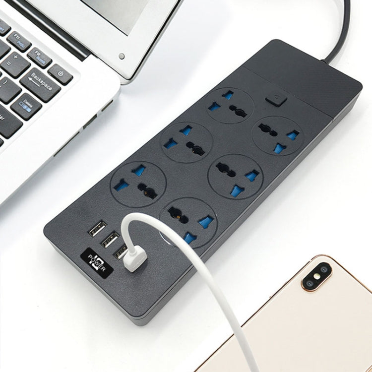 TB-T12 3000W 2m 4-USB Ports + 6-Jacks Multifunctional Flame-Retardant Socket With Switch(UK Plug) - free shipping - PMC TechLife - Order now!