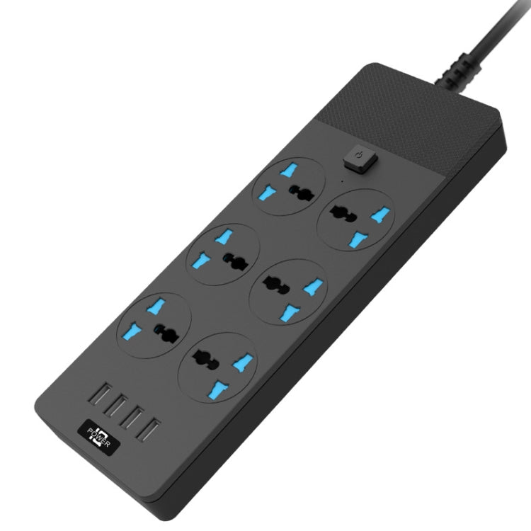TB-T12 3000W 2m 4-USB Ports + 6-Jacks Multifunctional Flame-Retardant Socket With Switch(UK Plug) - free shipping - PMC TechLife - Order now!