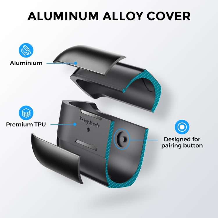 AhaStyle WG75-PRO For AirPods Pro Split TPU+Aluminum Alloy Combination Protective Cover(Blue) - free shipping - PMC Jewellery - Order now!