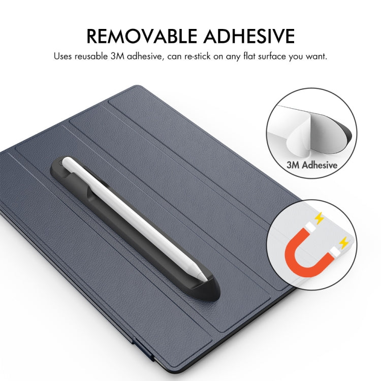 AhaStyle PT112 For Apple Pencil 1 / 2 Handwritten Pen Silicone Storage Groove Magnetic Silicone Pen Holder(Black) - free shipping - PMC Jewellery - Order now!