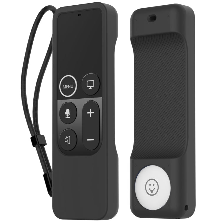 For Apple TV HD / 4K+AirTag AhaStyle PT157 Remote Control Tracker 2 In 1 Silicone Protective Cover(Black) - Remote Control Covers by AhaStyle | Online Shopping South Africa | PMC TechLife | Buy Now Pay Later Mobicred