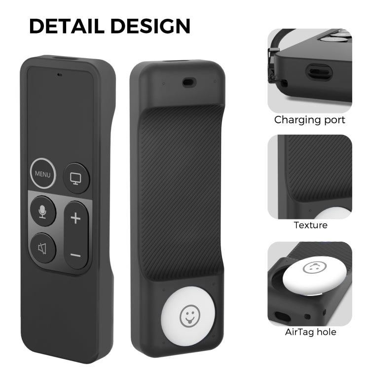 For Apple TV HD / 4K+AirTag AhaStyle PT157 Remote Control Tracker 2 In 1 Silicone Protective Cover(Midnight Blue) - Remote Control Covers by AhaStyle | Online Shopping South Africa | PMC TechLife | Buy Now Pay Later Mobicred