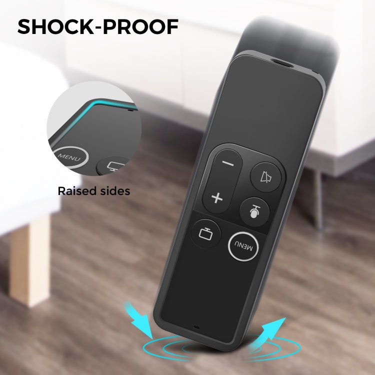 For Apple TV HD / 4K+AirTag AhaStyle PT157 Remote Control Tracker 2 In 1 Silicone Protective Cover(Black) - Remote Control Covers by AhaStyle | Online Shopping South Africa | PMC TechLife | Buy Now Pay Later Mobicred