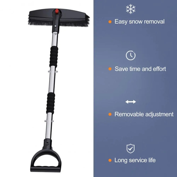 3-in-1 Car Snow Shovel Brush Kit Stainless Steel Retractable Ice Scraper(Silver) - Ice Scraper by PMC TechLife | Online Shopping South Africa | PMC TechLife | Buy Now Pay Later Mobicred