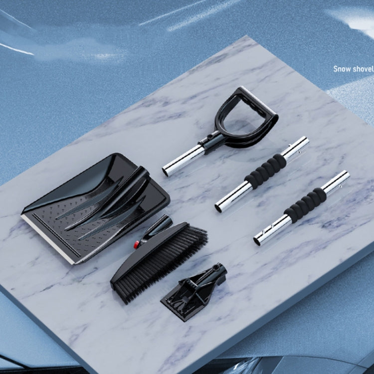 3-in-1 Car Snow Shovel Brush Kit Stainless Steel Retractable Ice Scraper(Silver) - Ice Scraper by PMC TechLife | Online Shopping South Africa | PMC TechLife | Buy Now Pay Later Mobicred