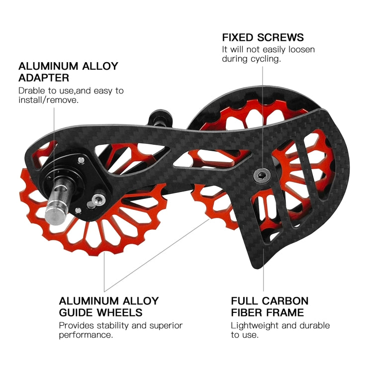 Carbon Fiber Guide Wheel For Road Bike Bicycle Bearing Rear Derailleur Guide Wheel Parts, Model Number: SD4 Red - free shipping - PMc TechLife - Order now!