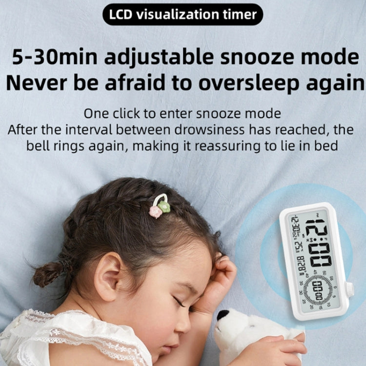 Visual Timer Alarm Clock Dual Display LCD Time Reminder(White) - Alarm Clocks by PMc TechLife | Online Shopping South Africa | PMc TechLife | Buy Now Pay Later Mobicred