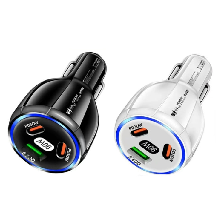90W Super Fast Charging USB-C Car Charger Dual PD 30W+QC3.0 Charging Station(Black) - Car Charger by PMC TechLife | Online Shopping South Africa | PMC TechLife | Buy Now Pay Later Mobicred